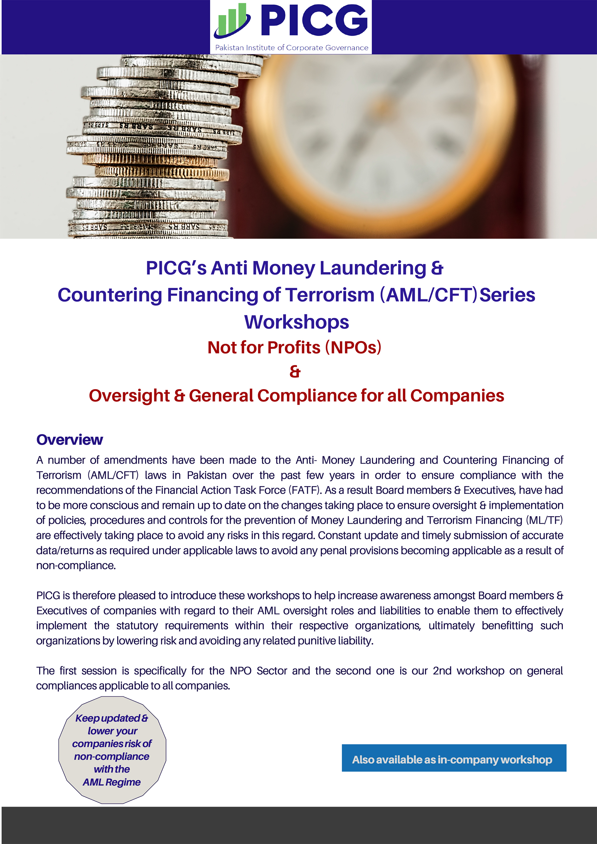 Anti Money Laundering & Countering Financing of Terrorism Series Workshops