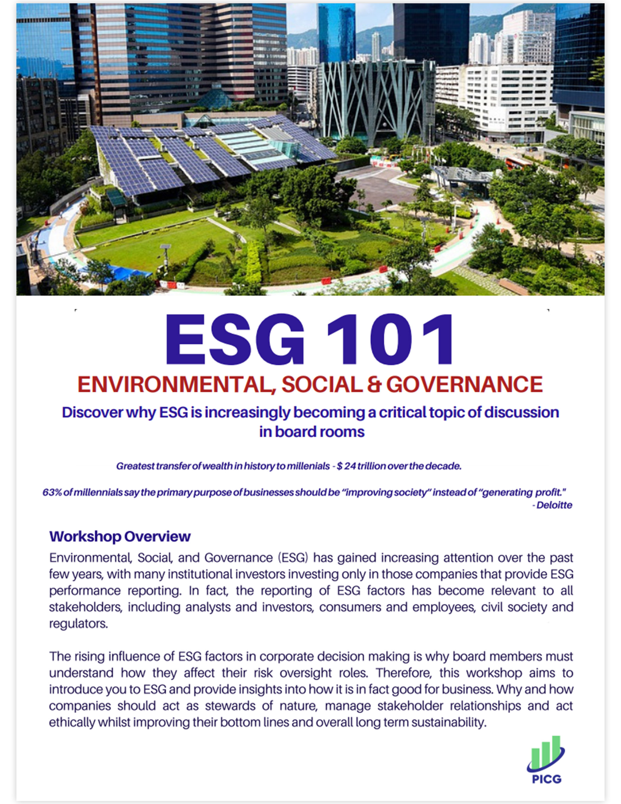 Early Bird Discount - ESG 101 Workshop